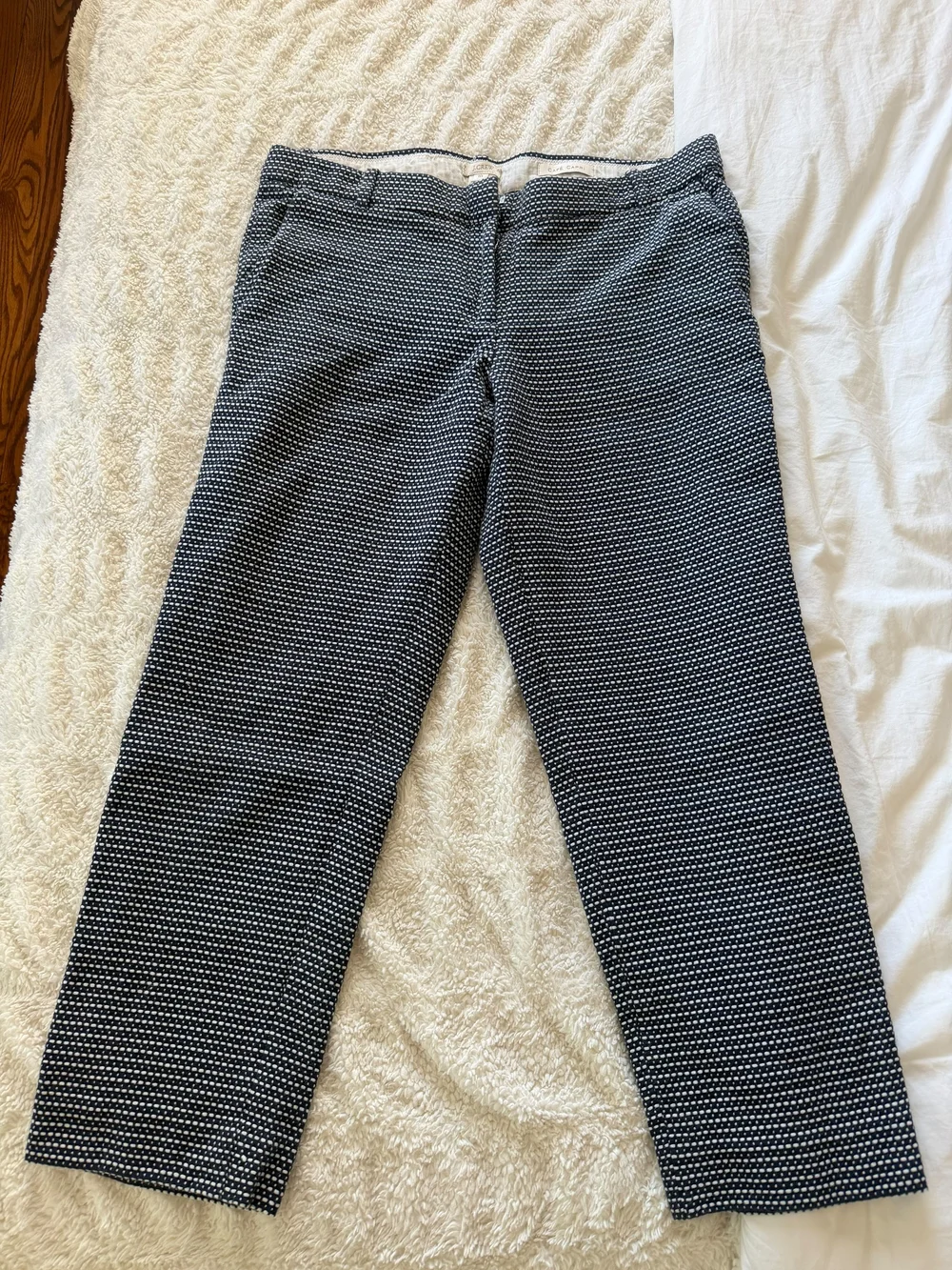 J.Crew Cafe Capri Women's Size 10 Cotton Textured Dot Crop Pants Office Casual